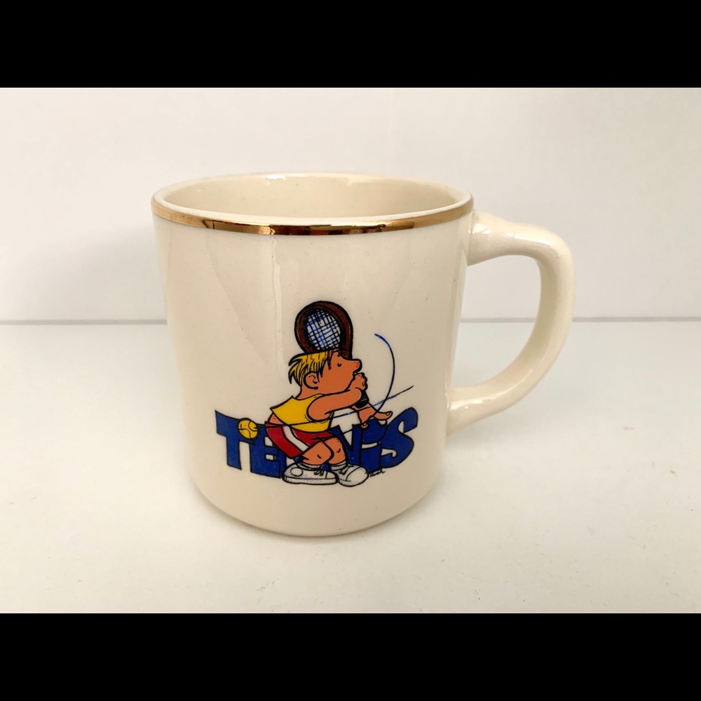 Vintage Tennis Player Coffee Cup Mug